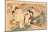 Japanese Woodblock, Public Baths-null-Mounted Art Print