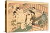 Japanese Woodblock, Public Baths-null-Stretched Canvas