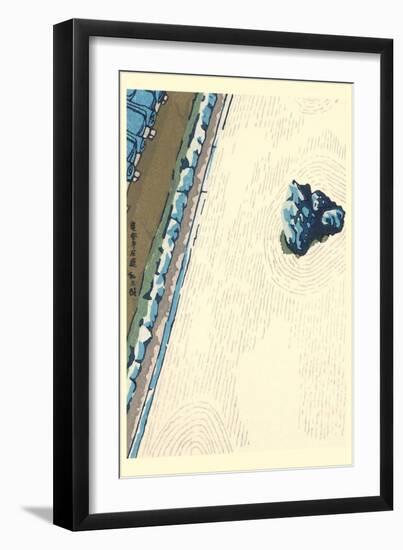 Japanese Woodblock, Sand Garden-null-Framed Art Print