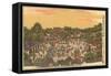Japanese Woodblock, Street Scene-null-Framed Stretched Canvas