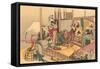 Japanese Woodblock, Tea Ceremony-null-Framed Stretched Canvas