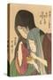 Japanese Woodblock, Two Women with Cricket Cage-null-Stretched Canvas