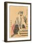 Japanese Woodblock, Washing Clothes-null-Framed Art Print