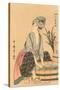 Japanese Woodblock, Washing Clothes-null-Stretched Canvas