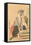 Japanese Woodblock, Washing Clothes-null-Framed Stretched Canvas
