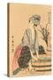 Japanese Woodblock, Washing Clothes-null-Stretched Canvas