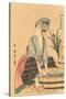 Japanese Woodblock, Washing Clothes-null-Stretched Canvas