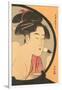 Japanese Woodblock, Woman at Toilette-null-Framed Art Print