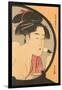 Japanese Woodblock, Woman at Toilette-null-Framed Art Print