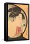 Japanese Woodblock, Woman at Toilette-null-Framed Stretched Canvas