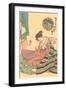 Japanese Woodblock, Woman Combing Hair-null-Framed Art Print