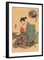 Japanese Woodblock, Woman Dressing-null-Framed Art Print