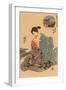 Japanese Woodblock, Woman Dressing-null-Framed Art Print