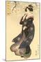 Japanese Woodblock, Woman in Breeze-null-Mounted Art Print