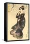 Japanese Woodblock, Woman in Breeze-null-Framed Stretched Canvas