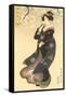 Japanese Woodblock, Woman in Breeze-null-Framed Stretched Canvas