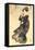 Japanese Woodblock, Woman in Breeze-null-Framed Stretched Canvas