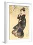 Japanese Woodblock, Woman in Breeze-null-Framed Art Print