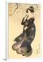 Japanese Woodblock, Woman in Breeze-null-Framed Art Print