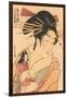 Japanese Woodblock, Woman with Doll-null-Framed Art Print