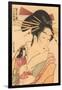 Japanese Woodblock, Woman with Doll-null-Framed Art Print