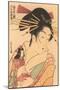 Japanese Woodblock, Woman with Doll-null-Mounted Art Print