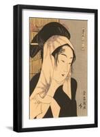 Japanese Woodblock, Woman with Scarf-null-Framed Art Print