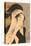 Japanese Woodblock, Woman with Scarf-null-Stretched Canvas
