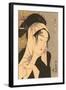 Japanese Woodblock, Woman with Scarf-null-Framed Art Print