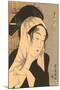 Japanese Woodblock, Woman with Scarf-null-Mounted Art Print