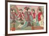 Japanese Woodblock, Women with Fans-null-Framed Art Print