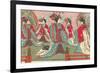 Japanese Woodblock, Women with Fans-null-Framed Art Print