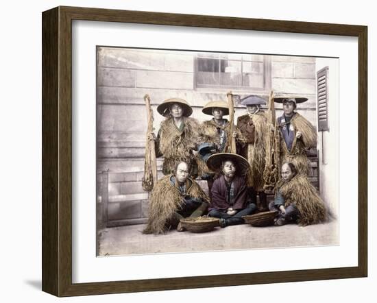 Japanese Yakonin in Dress of Ceremony, C.1868-Felice Beato-Framed Giclee Print