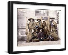 Japanese Yakonin in Dress of Ceremony, C.1868-Felice Beato-Framed Giclee Print