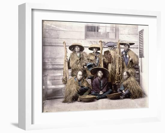 Japanese Yakonin in Dress of Ceremony, C.1868-Felice Beato-Framed Giclee Print