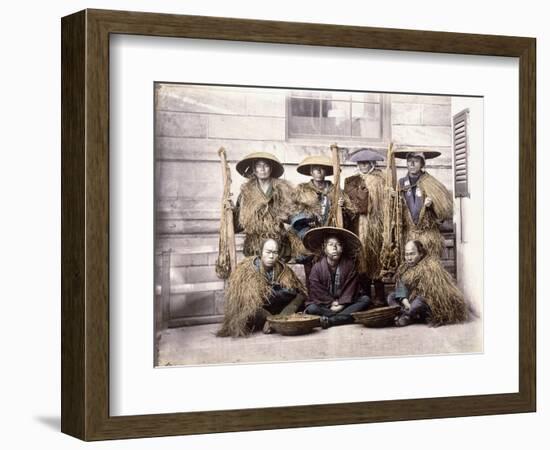 Japanese Yakonin in Dress of Ceremony, C.1868-Felice Beato-Framed Giclee Print