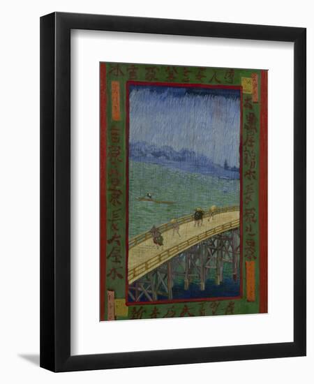 Japonaiserie: The Bridge in the Rain (after Hiroshige), Paris, 1887-Vincent van Gogh-Framed Premium Giclee Print