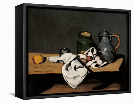 Jar, Coffee Pot and Fruit-Paul Cézanne-Framed Stretched Canvas