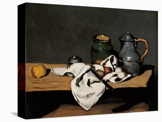 Jar, Coffee Pot and Fruit-Paul Cézanne-Stretched Canvas