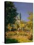 Jardin en fleurs a Sainte-Adresse. Garden in St. Adresse 1866. Oil on canvas 65 x 54 cm-Claude Monet-Stretched Canvas
