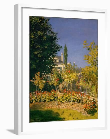 Jardin en fleurs a Sainte-Adresse. Garden in St. Adresse 1866. Oil on canvas 65 x 54 cm-Claude Monet-Framed Giclee Print