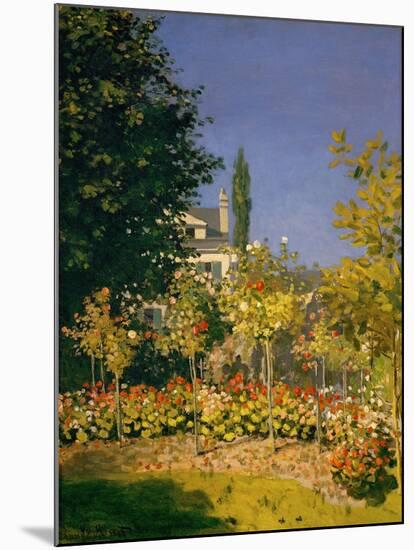 Jardin en fleurs a Sainte-Adresse. Garden in St. Adresse 1866. Oil on canvas 65 x 54 cm-Claude Monet-Mounted Giclee Print