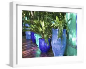 Jardin Majorelle and Museum of Islamic Art, Villa Pottery, Marrakech, Morocco-Walter Bibikow-Framed Photographic Print