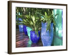 Jardin Majorelle and Museum of Islamic Art, Villa Pottery, Marrakech, Morocco-Walter Bibikow-Framed Photographic Print