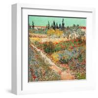 Jardins En Fleurs Avec Sentier-Vincent van Gogh-Framed Art Print