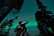 Man and Telescope-jarih-Photographic Print