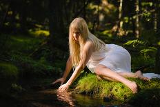 Woman on Creek-jarih-Photographic Print