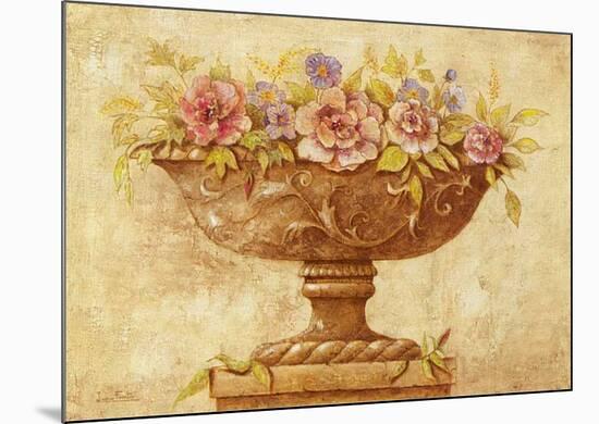 Jarron En Sepia Con Flores-Javier Fuentes-Mounted Art Print