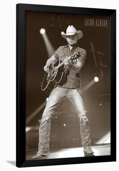 Jason Aldean Guitar Muisc Poster Print-null-Framed Poster