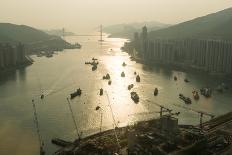 Hong Kong Water View from High Up in a Tall Building-Jason Lovell-Photographic Print